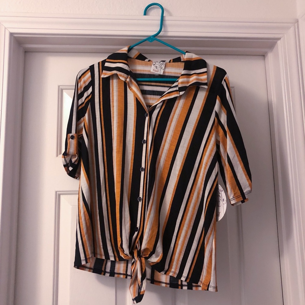 Yellow and Black Stripped Shirt